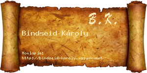 Bindseid Károly névjegykártya